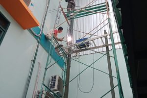 Pengerjaan kontruksi baja wf menara air Pengerjaan kontruksi baja wf menara air